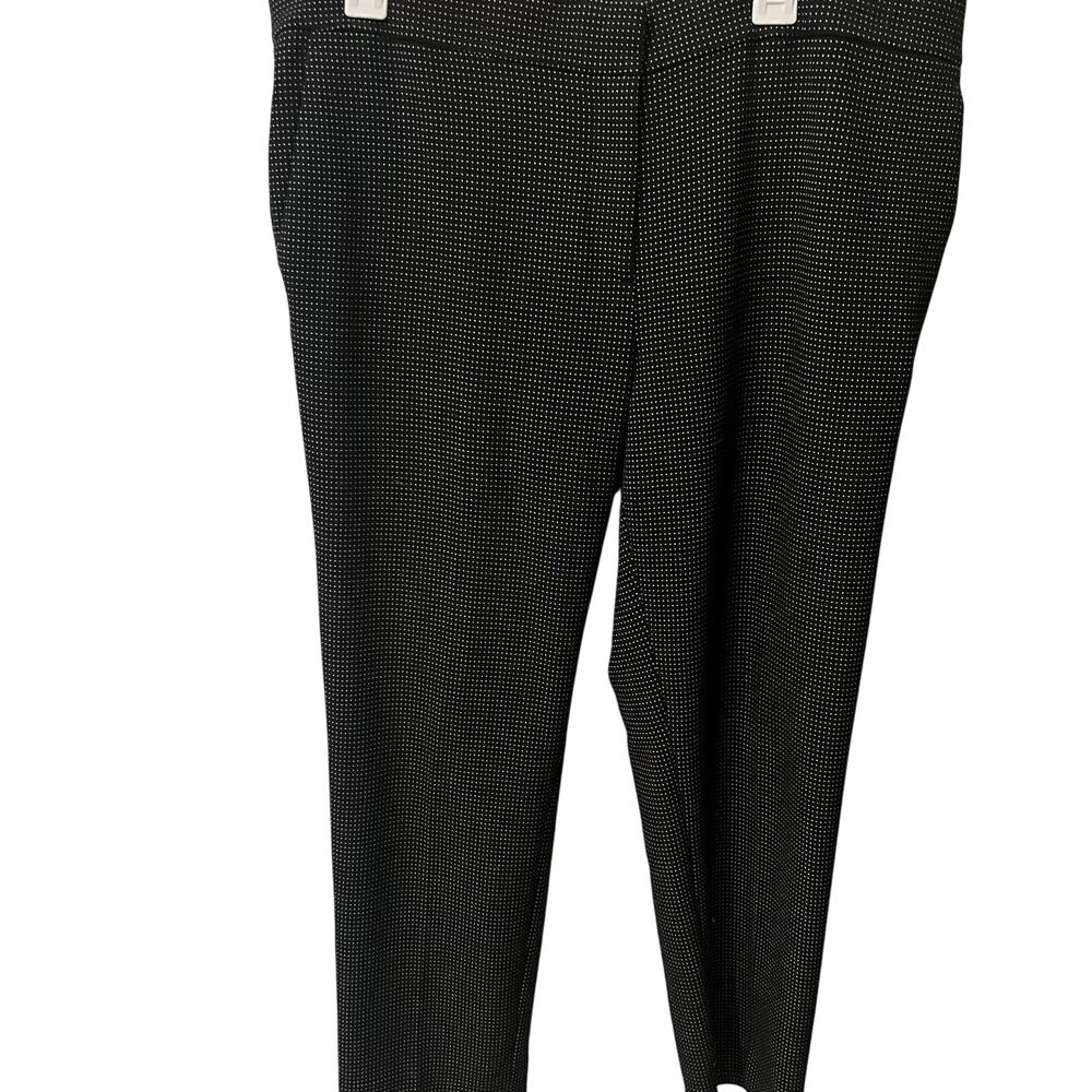 Ann Taylor Women's Dress Pants Black White Dot Devin Fit Size 14 Office Siren
